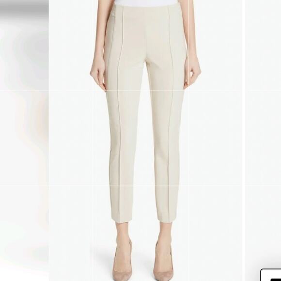 Lafayette 148 New York Pants - Lafayette 148 Cream Gramercy Flat Front Pants